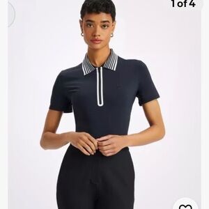 G/FORE Black Polo Top with White Trim